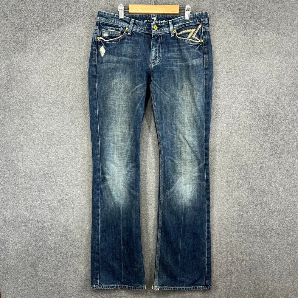 Seven for All Mankind Bootcut Jeans Embellished Pockets Medium‎ Wash Women 29